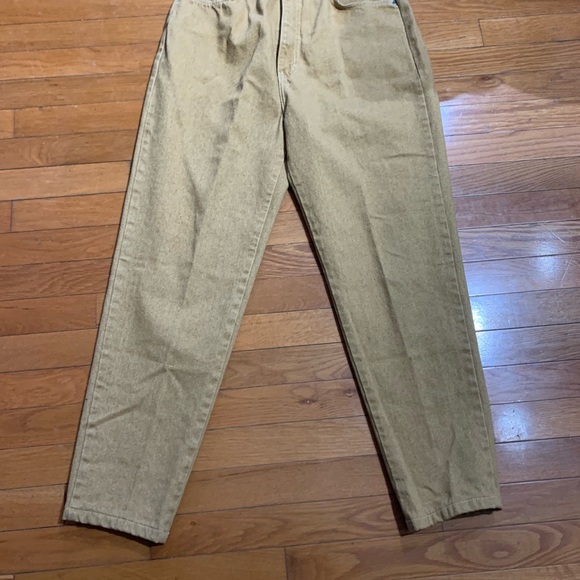 90’s Bonjour high waist tapered Leg Tan jeans Made in USA vintage 12 (runs small - Picture 4 of 10
